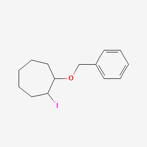 molecular formula C14H19IO B13276014 1-(Benzyloxy)-2-iodocycloheptane 