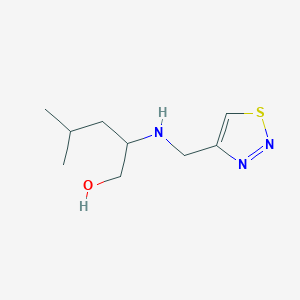 molecular formula C9H17N3OS B13276047 4-Methyl-2-[(1,2,3-thiadiazol-4-ylmethyl)amino]pentan-1-ol 