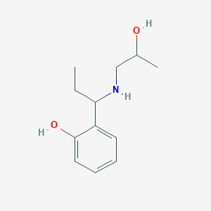 molecular formula C12H19NO2 B13276076 2-{1-[(2-Hydroxypropyl)amino]propyl}phenol 