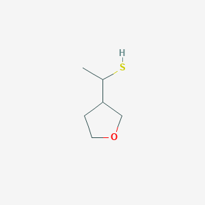 molecular formula C6H12OS B13276153 1-(Oxolan-3-yl)ethane-1-thiol 