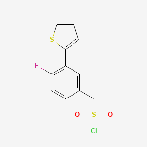 [4-Fluoro-3-(thiophen-2-yl)phenyl]methanesulfonyl chloride