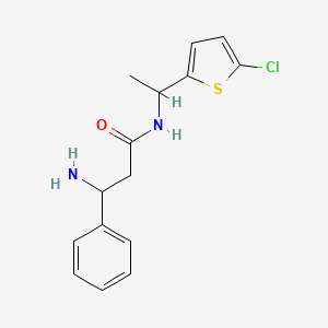 3-amino-N-[1-(5-chlorothiophen-2-yl)ethyl]-3-phenylpropanamide