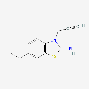 molecular formula C12H12N2S B13276197 6-Ethyl-3-(prop-2-yn-1-yl)-2,3-dihydro-1,3-benzothiazol-2-imine 