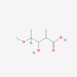 molecular formula C7H14O4 B13276203 3-Hydroxy-4-methoxy-2-methylpentanoic acid 