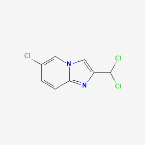 molecular formula C8H5Cl3N2 B13276216 6-Chloro-2-(dichloromethyl)imidazo[1,2-a]pyridine 