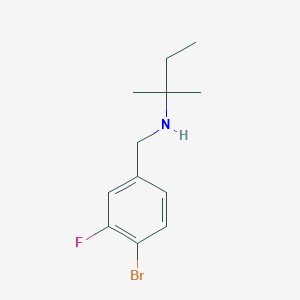 molecular formula C12H17BrFN B13276227 [(4-Bromo-3-fluorophenyl)methyl](2-methylbutan-2-yl)amine 