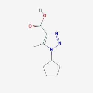 molecular formula C9H13N3O2 B13276235 1-cyclopentyl-5-methyl-1H-1,2,3-triazole-4-carboxylic acid 