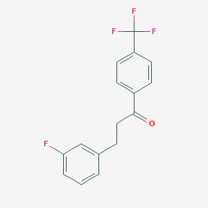 molecular formula C16H12F4O B1327626 3-(3-Fluorophenyl)-4'-trifluoromethylpropiophenone CAS No. 898767-44-7