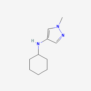 molecular formula C10H17N3 B13276273 N-cyclohexyl-1-methyl-1H-pyrazol-4-amine 