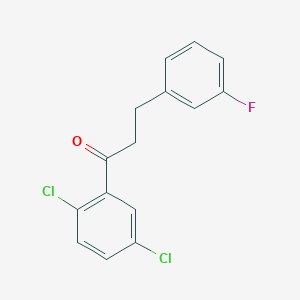 molecular formula C15H11Cl2FO B1327631 2',5'-Dichlor-3-(3-Fluorphenyl)propiophenon CAS No. 898767-61-8