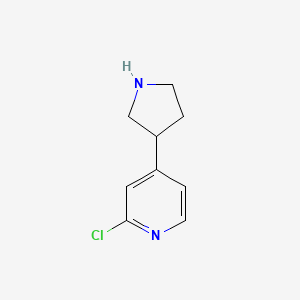 molecular formula C9H11ClN2 B13276322 2-Chloro-4-(pyrrolidin-3-YL)pyridine 