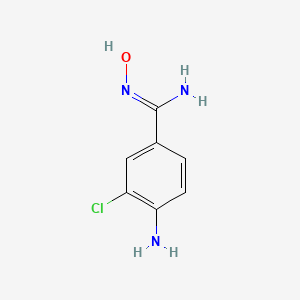 molecular formula C7H8ClN3O B13276327 4-Amino-3-chloro-N'-hydroxybenzene-1-carboximidamide 