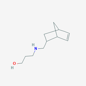 molecular formula C11H19NO B13276334 3-({Bicyclo[2.2.1]hept-5-en-2-ylmethyl}amino)propan-1-ol 