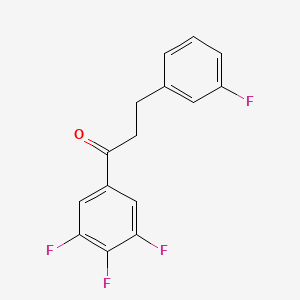 molecular formula C15H10F4O B1327634 3-(3-氟苯基)-3',4',5'-三氟丙基苯甲酮 CAS No. 898767-73-2