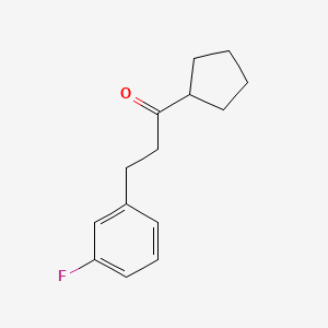 molecular formula C14H17FO B1327638 环戊基 2-(3-氟苯基)乙基酮 CAS No. 898767-81-2