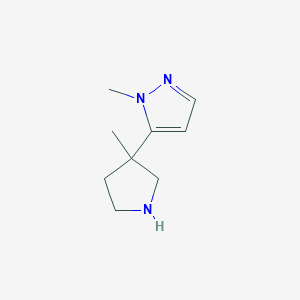 molecular formula C9H15N3 B13276381 1-Methyl-5-(3-methylpyrrolidin-3-yl)-1H-pyrazole 