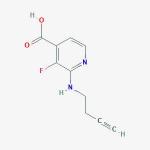 molecular formula C10H9FN2O2 B13276397 2-[(But-3-yn-1-yl)amino]-3-fluoropyridine-4-carboxylic acid 