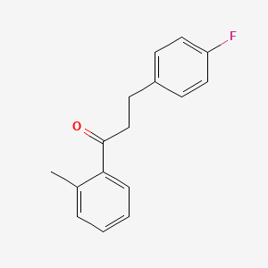 molecular formula C16H15FO B1327641 3-(4-氟苯基)-2'-甲基丙基苯甲酮 CAS No. 898767-85-6