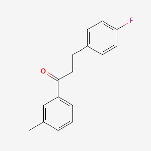 molecular formula C16H15FO B1327642 3-(4-氟苯基)-3'-甲基丙酮 CAS No. 898767-87-8