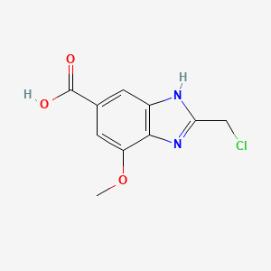 molecular formula C10H9ClN2O3 B13276426 2-(Chloromethyl)-7-methoxy-1H-benzimidazole-5-carboxylicacid 