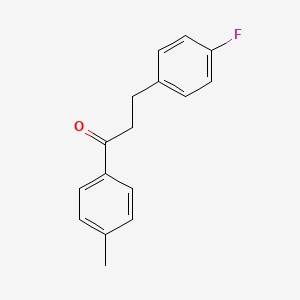 molecular formula C16H15FO B1327643 3-(4-Fluorophenyl)-4'-methylpropiophenone CAS No. 898767-89-0