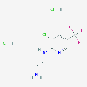 molecular formula C8H11Cl3F3N3 B13276435 N-(2-aminoethyl)-N-[3-chloro-5-(trifluoromethyl)pyridin-2-yl]amine dihydrochloride 