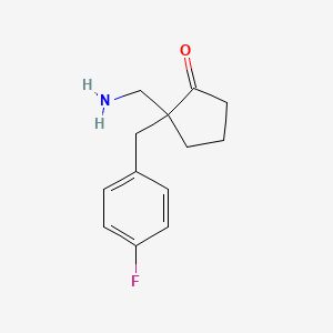 2-(Aminomethyl)-2-[(4-fluorophenyl)methyl]cyclopentan-1-one