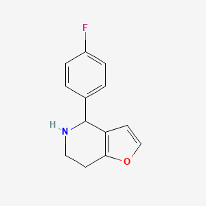 molecular formula C13H12FNO B13276493 4-(4-Fluorophenyl)-4H,5H,6H,7H-furo[3,2-C]pyridine 