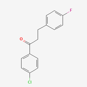 molecular formula C15H12ClFO B1327651 4'-氯-3-(4-氟苯基)丙酮 CAS No. 654673-24-2