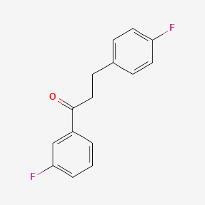 molecular formula C15H12F2O B1327652 3'-Fluoro-3-(4-fluorophenyl)propiophenone CAS No. 898768-22-4