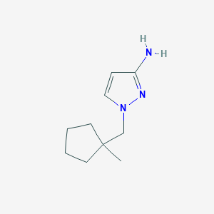 molecular formula C10H17N3 B13276522 1-[(1-methylcyclopentyl)methyl]-1H-pyrazol-3-amine 