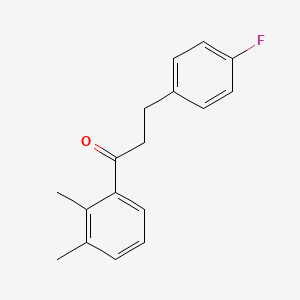 molecular formula C17H17FO B1327653 2',3'-Dimethyl-3-(4-fluorophenyl)propiophenone CAS No. 898768-25-7