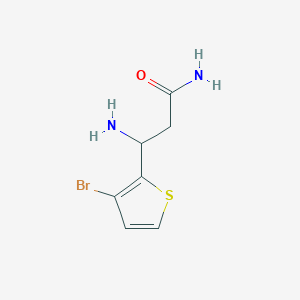 molecular formula C7H9BrN2OS B13276560 3-Amino-3-(3-bromothiophen-2-YL)propanamide 