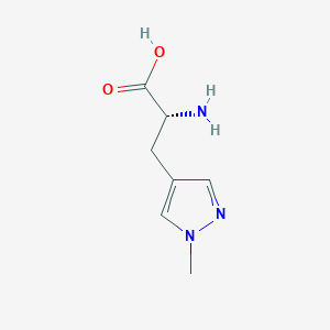 molecular formula C7H11N3O2 B13276633 (2R)-2-amino-3-(1-methyl-1H-pyrazol-4-yl)propanoic acid 