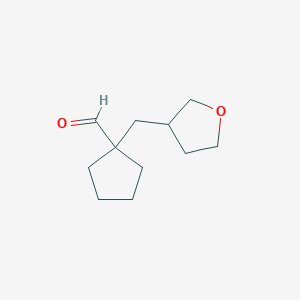 1-(Oxolan-3-ylmethyl)cyclopentane-1-carbaldehyde