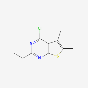 molecular formula C10H11ClN2S B13276648 4-Chloro-2-ethyl-5,6-dimethylthieno[2,3-d]pyrimidine 