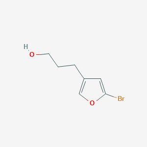 molecular formula C7H9BrO2 B13276663 3-(5-Bromofuran-3-yl)propan-1-ol 