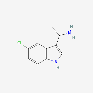 molecular formula C10H11ClN2 B13276694 1-(5-Chloro-1H-indol-3-YL)ethan-1-amine 