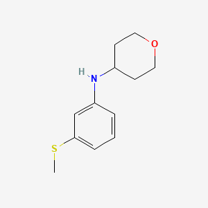 molecular formula C12H17NOS B13276732 N-[3-(Methylsulfanyl)phenyl]oxan-4-amine 