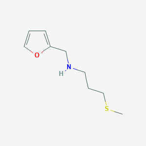 molecular formula C9H15NOS B13276770 (Furan-2-ylmethyl)[3-(methylsulfanyl)propyl]amine 