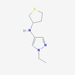 molecular formula C9H15N3S B13276801 1-ethyl-N-(thiolan-3-yl)-1H-pyrazol-4-amine 