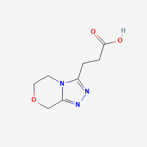 molecular formula C8H11N3O3 B13276815 3-{5H,6H,8H-[1,2,4]triazolo[3,4-c][1,4]oxazin-3-yl}propanoic acid 