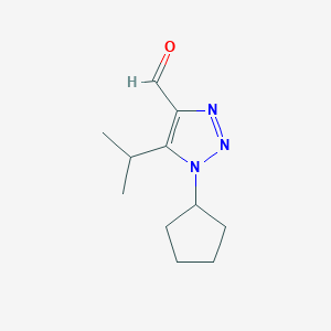 1-Cyclopentyl-5-(propan-2-yl)-1H-1,2,3-triazole-4-carbaldehyde