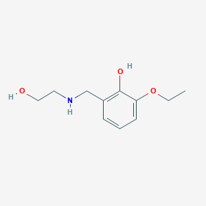 molecular formula C11H17NO3 B13276866 2-Ethoxy-6-(((2-hydroxyethyl)amino)methyl)phenol 