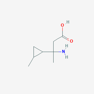 molecular formula C8H15NO2 B13276882 3-Amino-3-(2-methylcyclopropyl)butanoic acid 