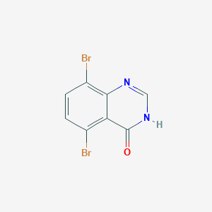 molecular formula C8H4Br2N2O B13276883 5,8-Dibromo-3,4-dihydroquinazolin-4-one 