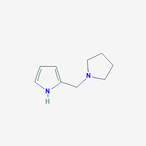 molecular formula C9H14N2 B13276906 2-(1-pyrrolidinylmethyl)-1H-Pyrrole 