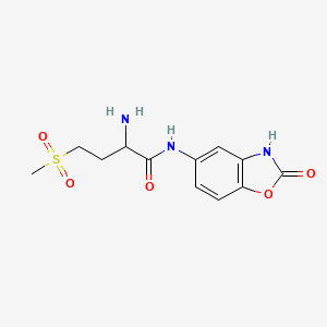 molecular formula C12H15N3O5S B13276938 2-Amino-4-methanesulfonyl-N-(2-oxo-2,3-dihydro-1,3-benzoxazol-5-yl)butanamide 