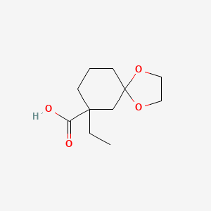 molecular formula C11H18O4 B13276941 7-Ethyl-1,4-dioxaspiro[4.5]decane-7-carboxylic acid 