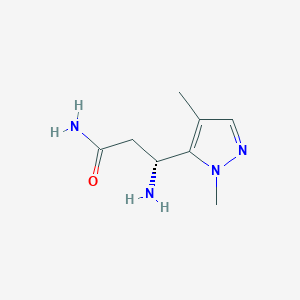 (3R)-3-Amino-3-(1,4-dimethyl-1H-pyrazol-5-yl)propanamide